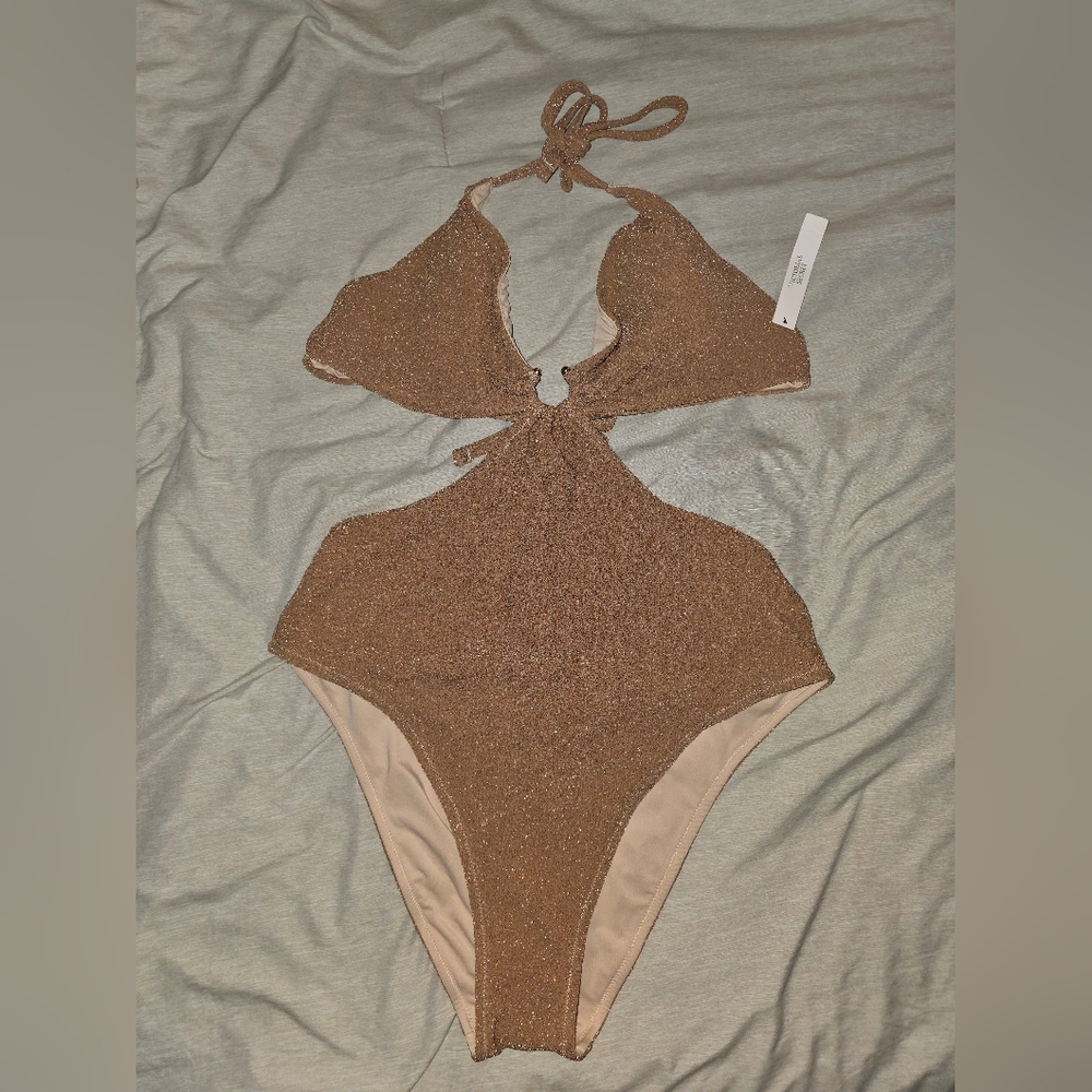 VS Nude Glitter Cutout Swimsuit
